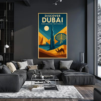 Dubai Skyline Poster Travel Art Lovers Iconic Fusion