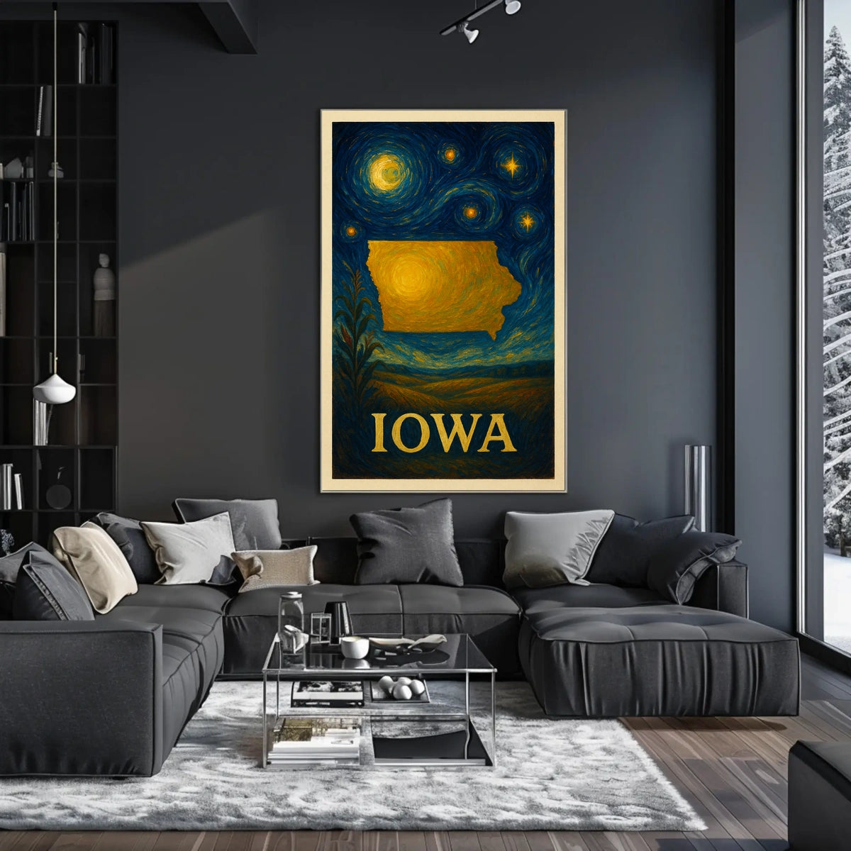 Iowa Impressionistic Landscape Art Print - Cultural or Heritage Poster