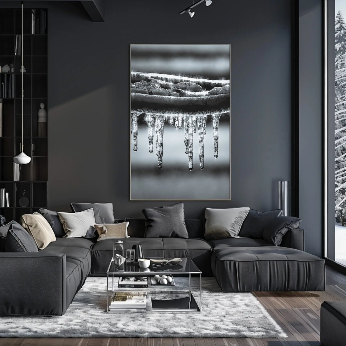 Icicle Serenity: Winter Calm Artistic Poster