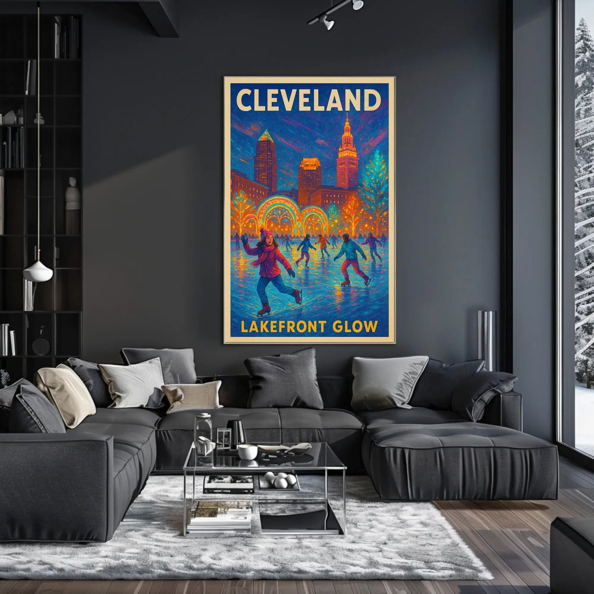 Cleveland Lakefront Glow Poster