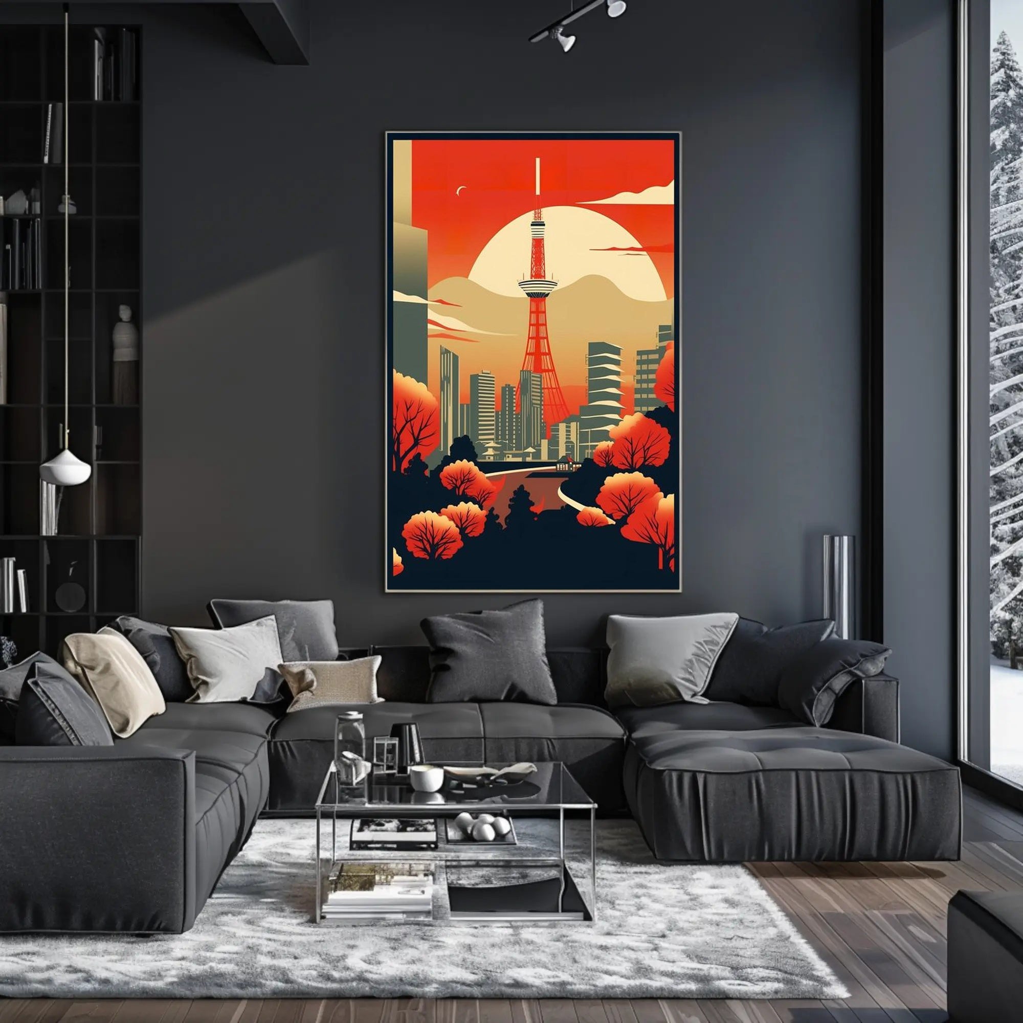 Autumn Skyline: Tokyo Tower at Sunset Poster