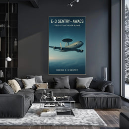 E-3 Sentry AWACS Military Aircraft Vintage Poster