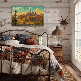 Kansas City Heart of America Travel Poster