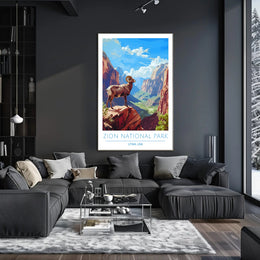Zion National Park Illustration Poster