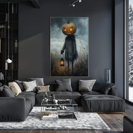 Halloween Jack Lantern Scarecrow Dark Artistic Poster