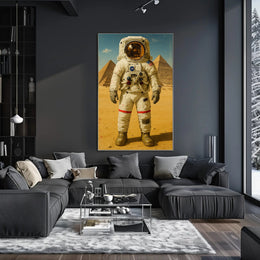 Astronaut at Pyramids Futuristic Sci-Fi Poster