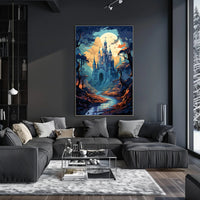 Enchanted Castle Under The Moon Poster