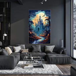 Enchanted Castle Under The Moon Poster