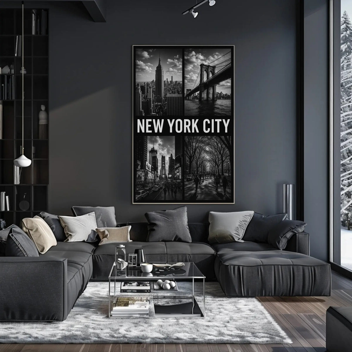 New York City Architecture Poster Vintage Wall Art