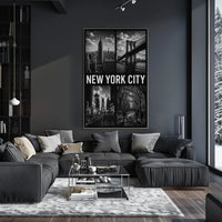 New York City Architecture Poster Vintage Wall Art