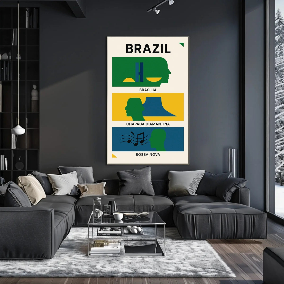 Brazilian Art Poster: Modern Abstract Cultural Tribute