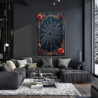 Intricate Spider Web Gothic Art Animal Poster