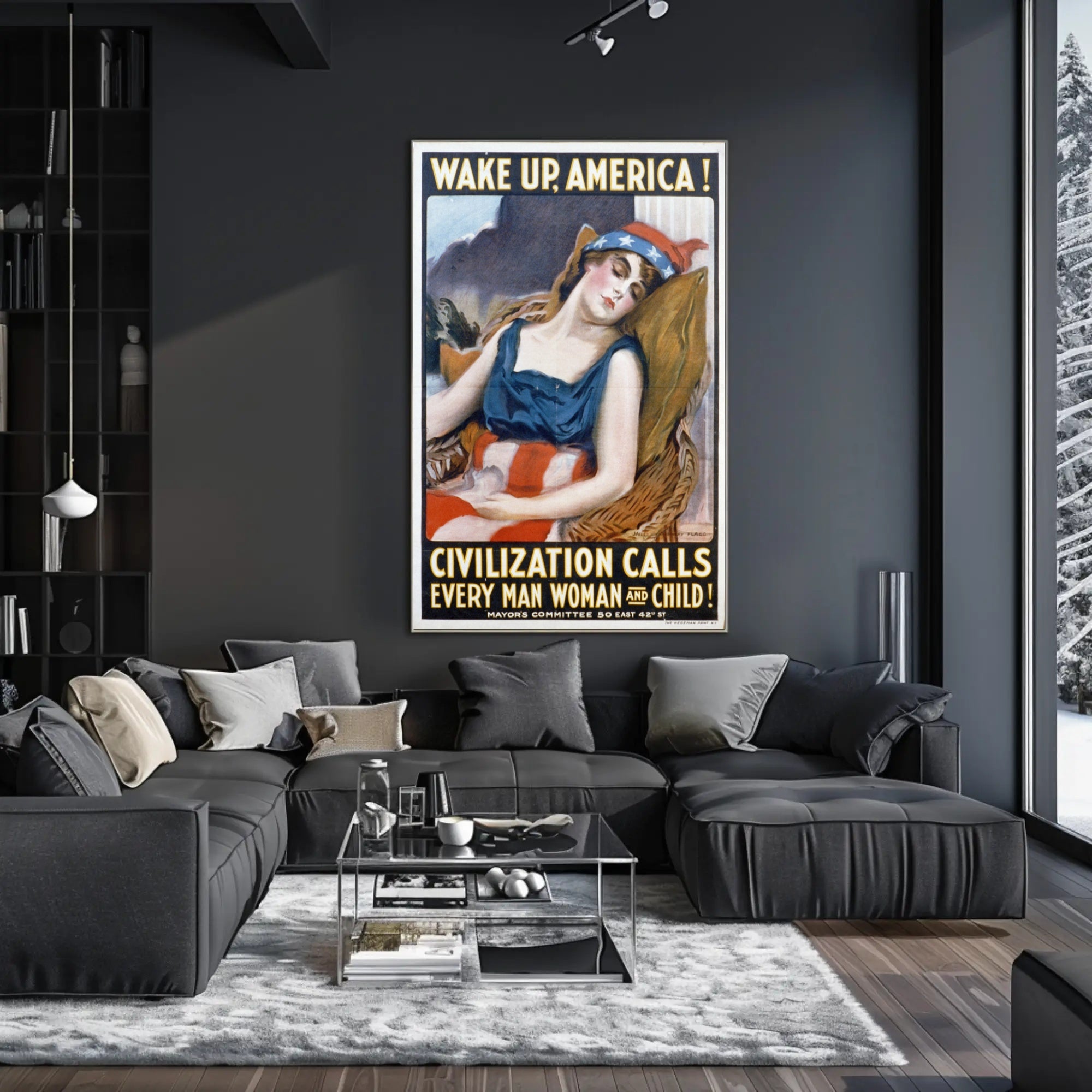 Patriotic WWI Era American Woman Propaganda Poster
