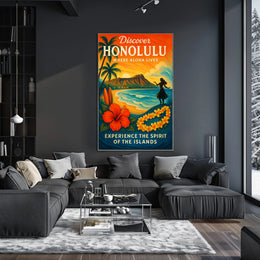 Discover Honolulu Where Aloha Lives Poster