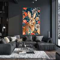 Whimsical Rabbit & Floral Harmony Animal Poster