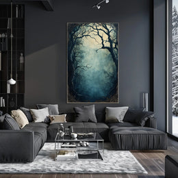 Mysterious Forest Scene Artistry Wall Decor Abstract Artistic Poster