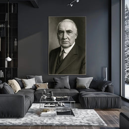 Formal Black and White Portrait: Historical or Presidential Poster