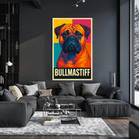 Bullmastiff A Vibrant Portrait Poster