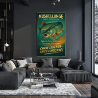 Muskellunge Adventure Vintage Fishing Poster for Anglers