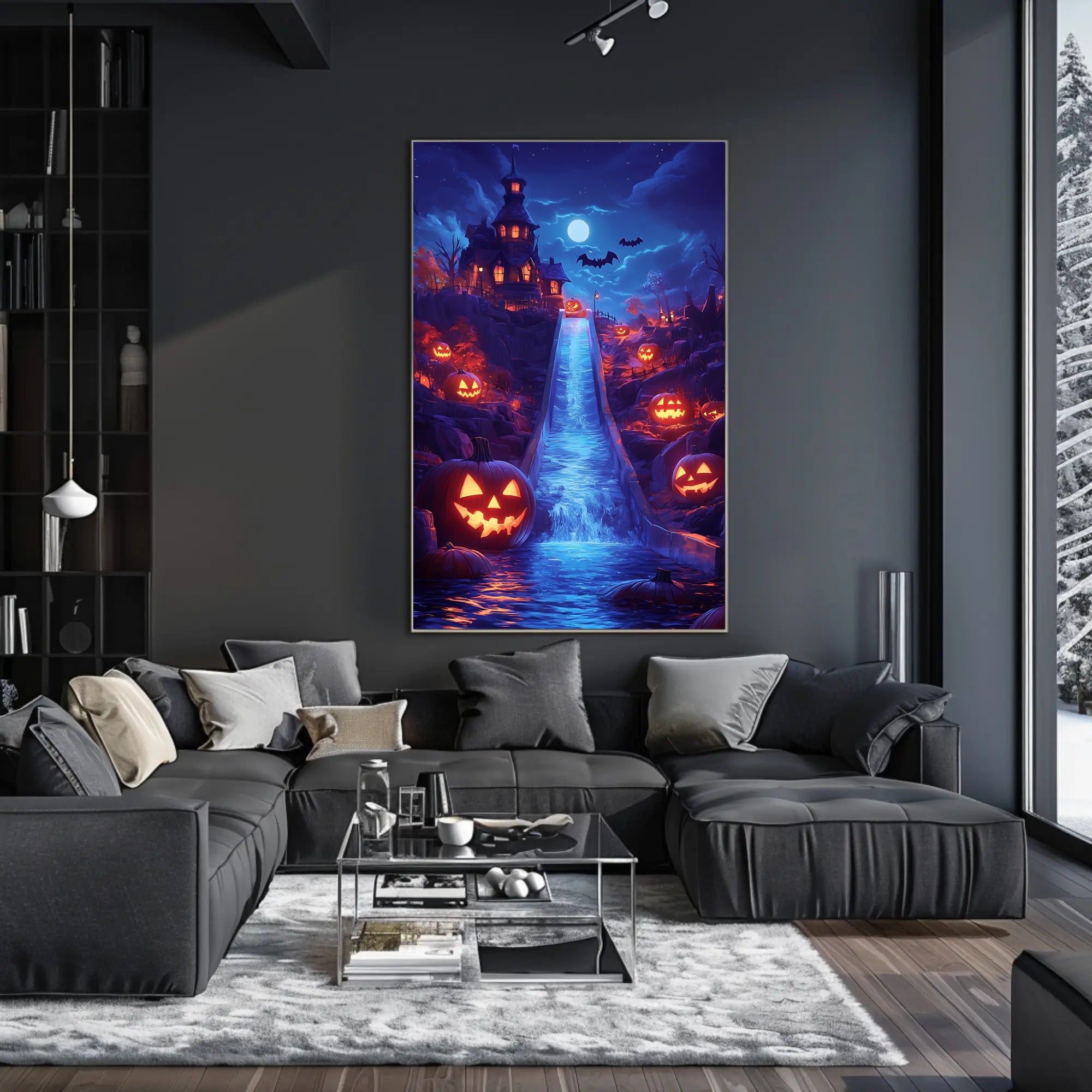 Halloween Manor: Gothic Nightfall Fantasy or Mythology Poster