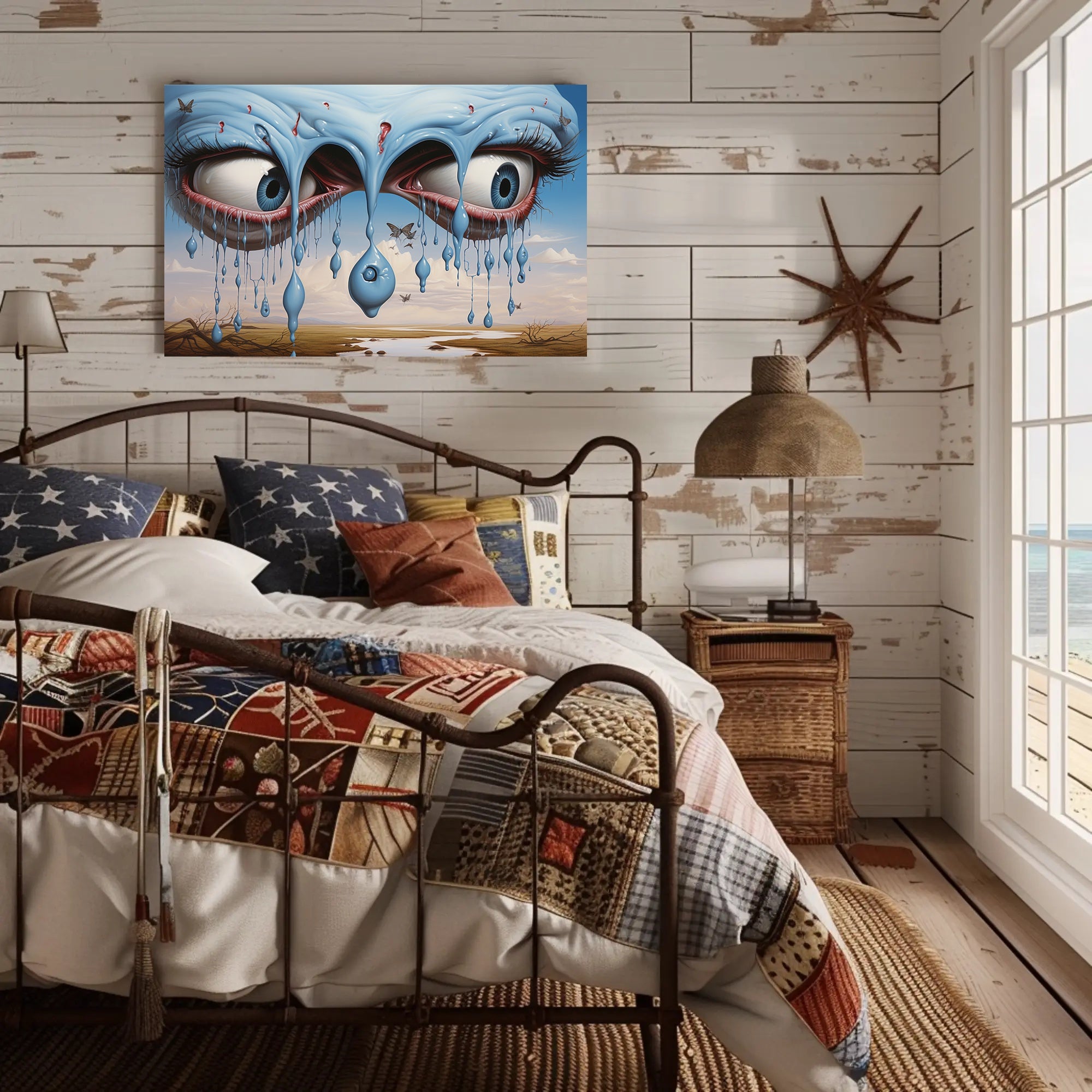 Surreal Blue Eyes Poster in Abstract or Artistic Poster