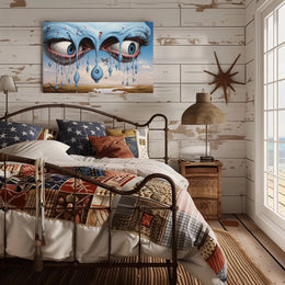Surreal Blue Eyes Poster in Abstract or Artistic Poster