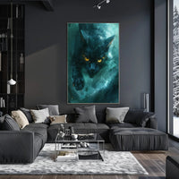 Mystical Black Cat Art Print Poster for Home Decor PosterGoat