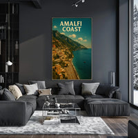 Amalfi Coast Poster Wall Art Print 18x24 Scenic Coastal