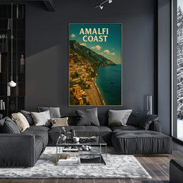 Amalfi Coast Poster Wall Art Print 18x24 Scenic Coastal
