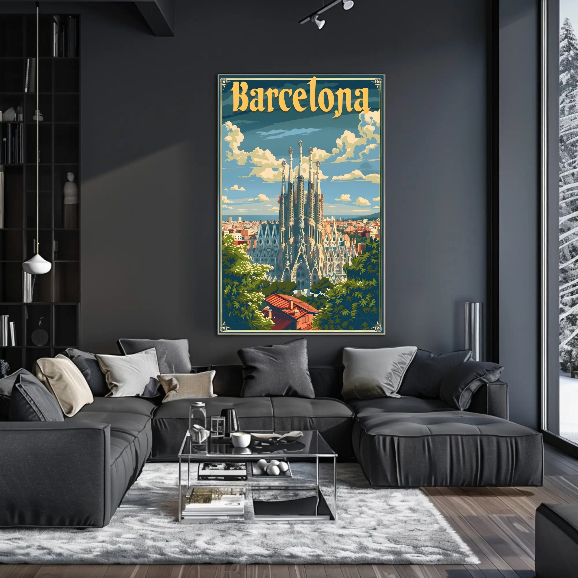 Sagrada Família Travel Poster: Vintage Urban Charm
