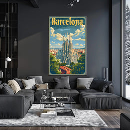 Sagrada Família Travel Poster: Vintage Urban Charm