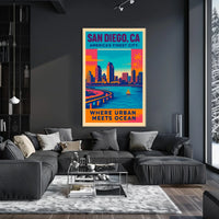 San Diego Where Urban Meets Ocean Poster