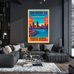 San Diego Where Urban Meets Ocean Poster