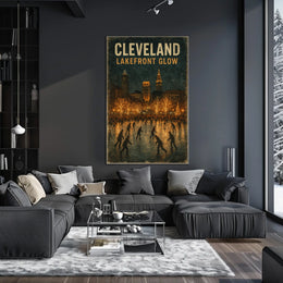 Cleveland Lakefront Glow Poster