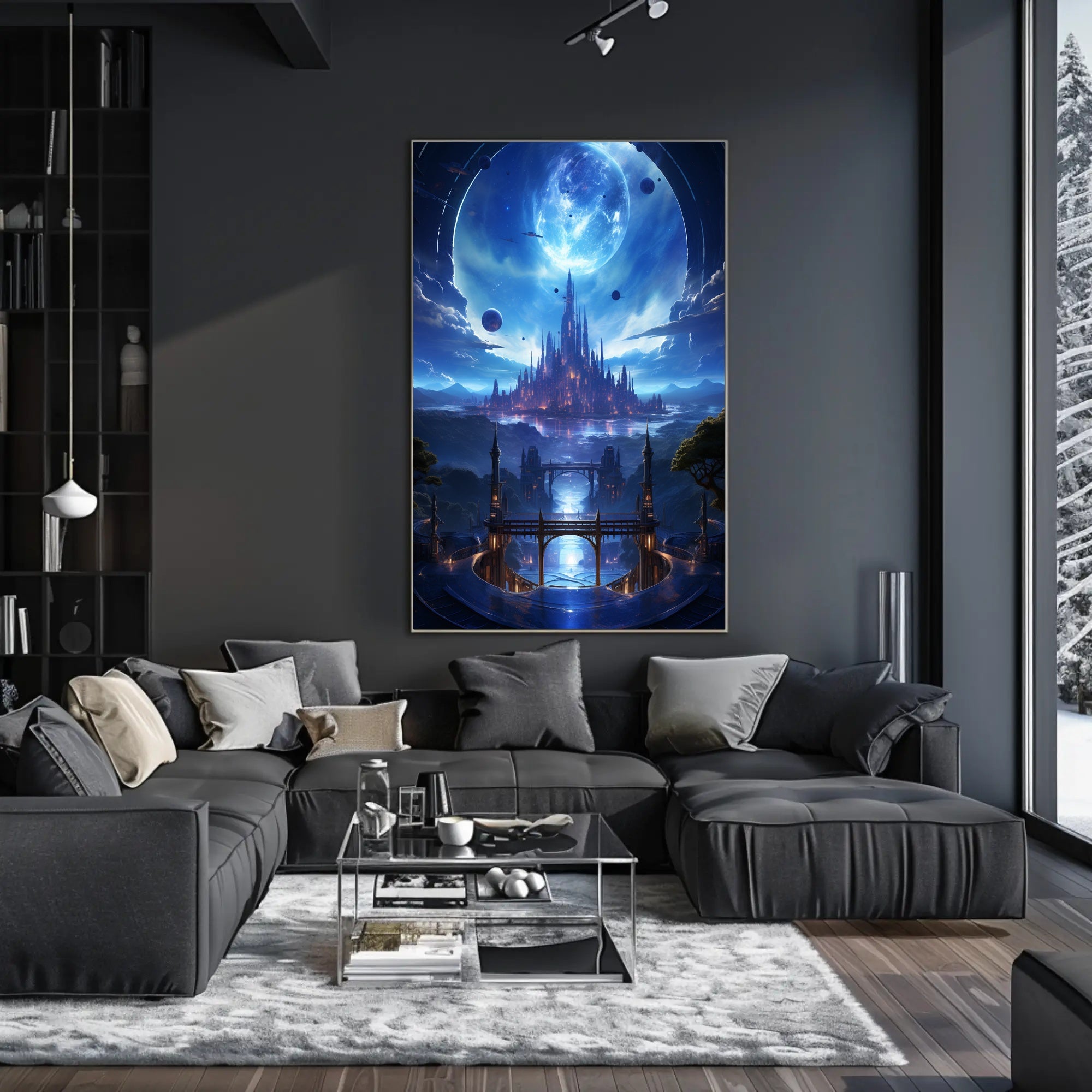 Celestial Cityscape Poster