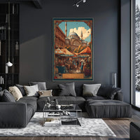 Bustling Market Scene Poster