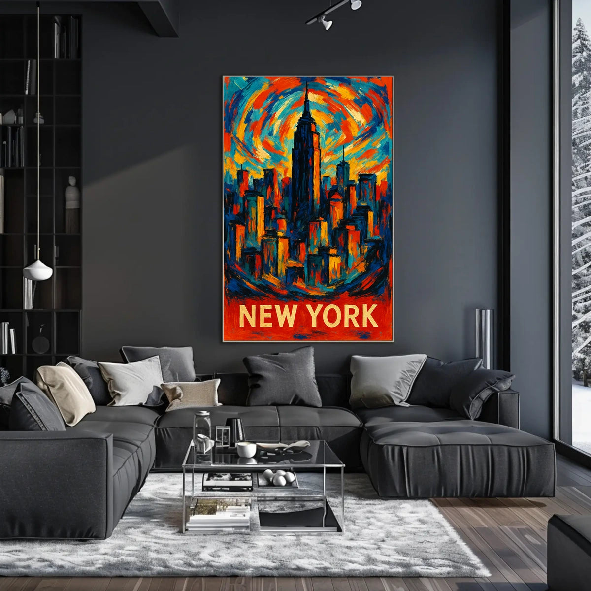 Vibrant New York Skyline Poster Wall Art 18x24 Inches