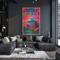 Visit Tokyo Cherry Blossoms Mount Fuji Poster