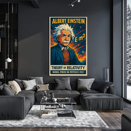 Einstein Relativity Vintage Curious Minds Poster
