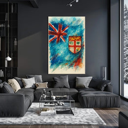 Fiji Flag Watercolor Art Poster