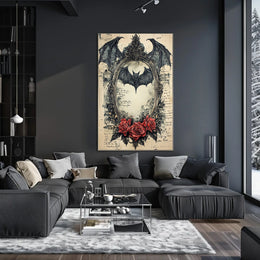 Gothic Bat Design Artistic Abstract and Pop Culture Poster