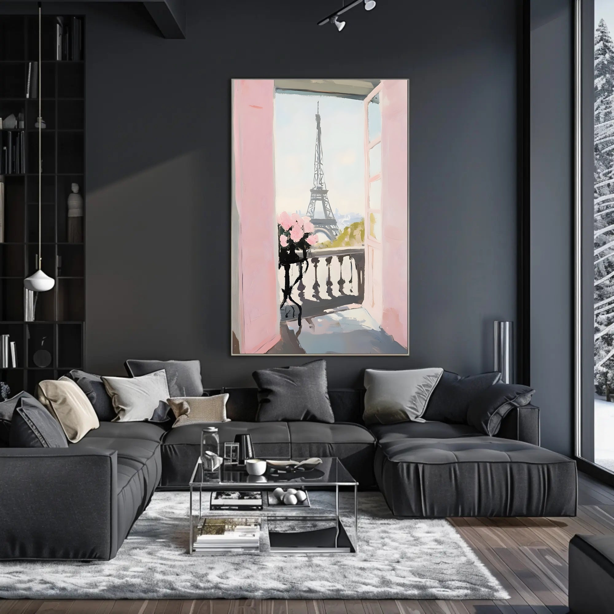 Paris Balcony View Poster Romantic Parisian Wall Art
