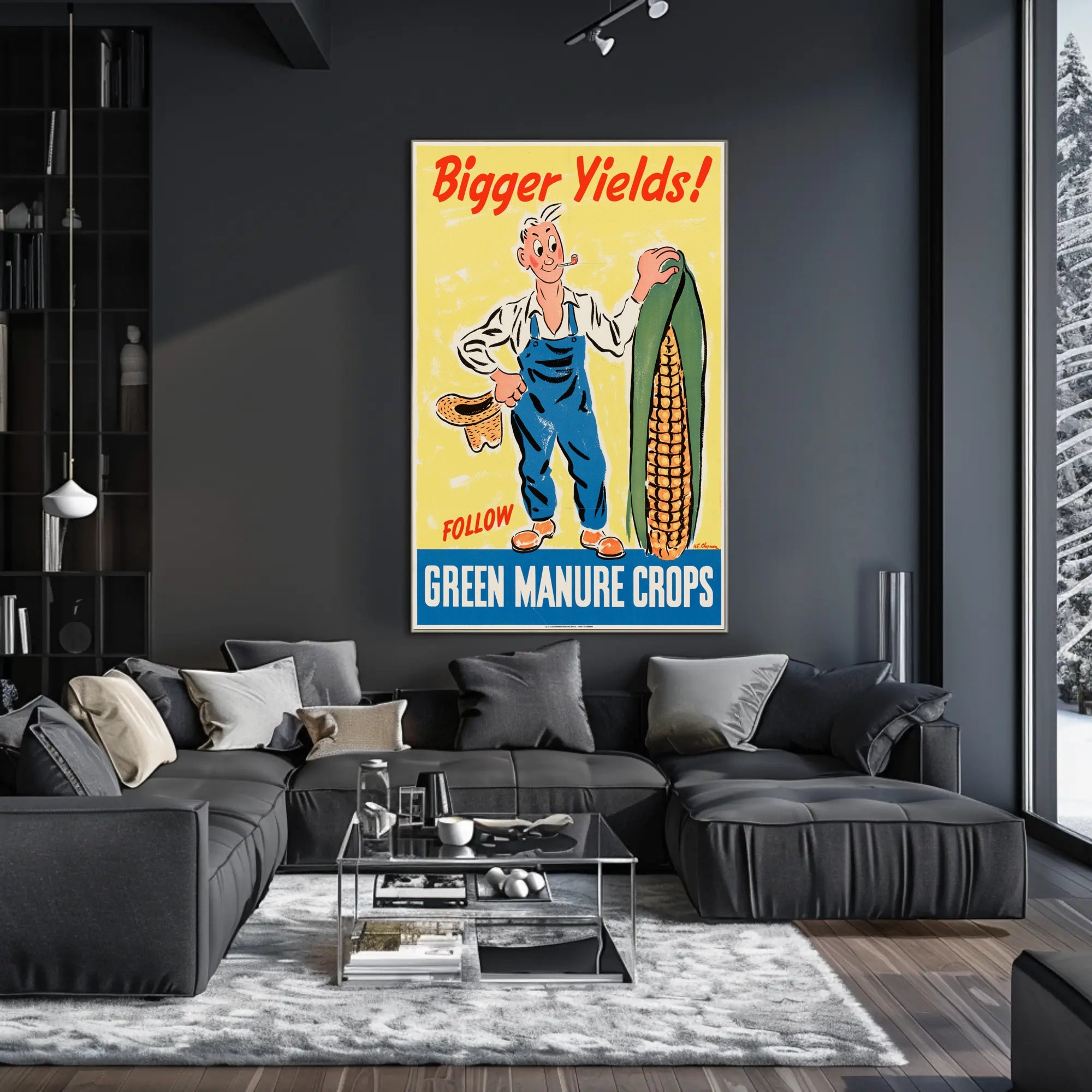 Agriculture Innovation Vintage Art: Mid-Century Propaganda Poster PosterGoat