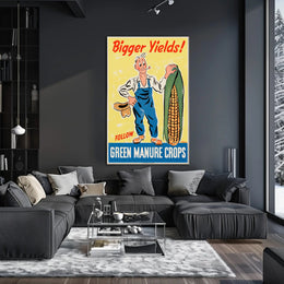 Agriculture Innovation Vintage Art: Mid-Century Propaganda Poster PosterGoat