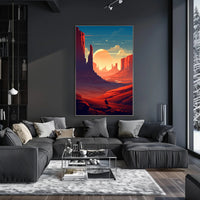 Desert Sunset Journey Poster PosterGoat