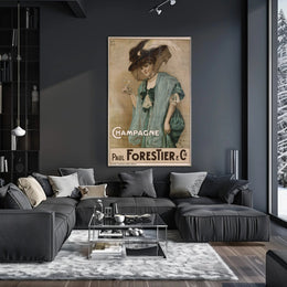 Champagne Elegance Vintage Poster Print