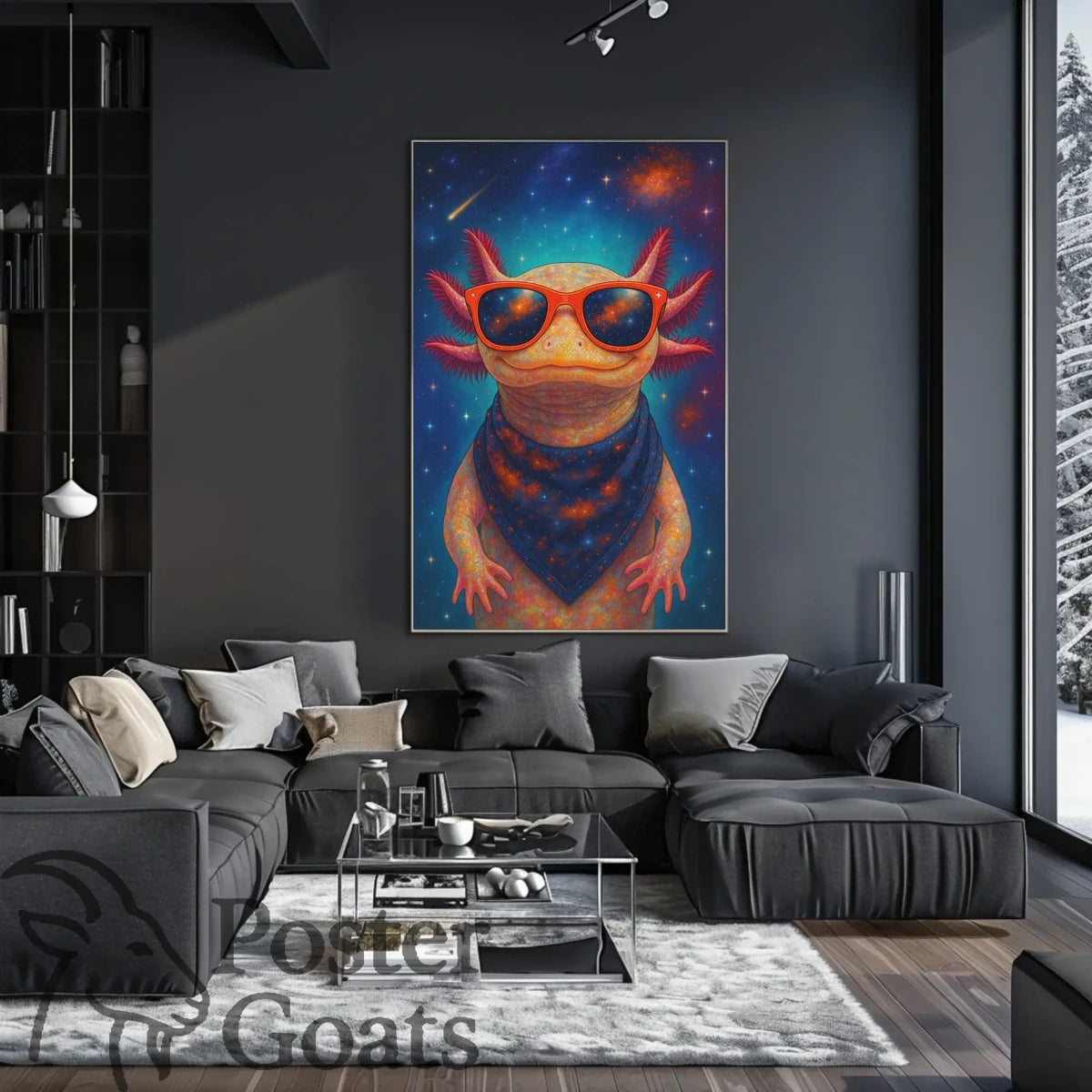 Cosmic Axolotl Fantasy Art Poster