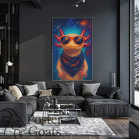 Cosmic Axolotl Fantasy Art Poster