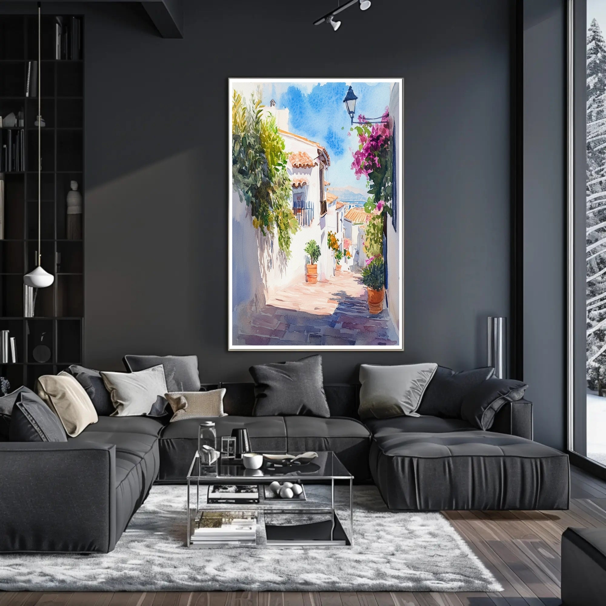 Sunlit Mediterranean Alley Poster PosterGoat