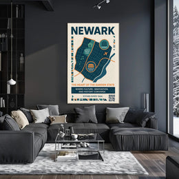 Newark Vibrant Urban Cityscape Modern Infographic Travel Poster PosterGoat